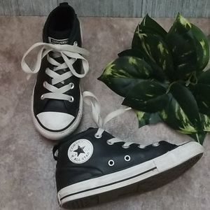 LEATHER Converse All Star black Syde Street Mid Sneakers
